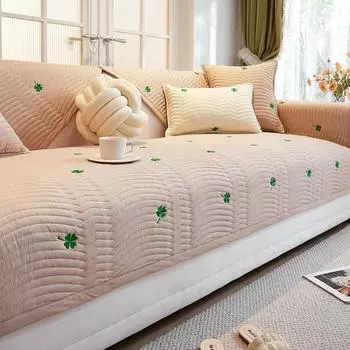 Новый чехол для дивана из полиэстера и хлопка Clover для гостиной, универсальный коврик для дивана, нескользящий кремовый чехол для дивана, подушка, чехлы для дома 70x70