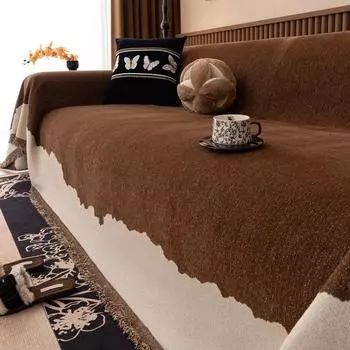 Новый чехол для дивана из шенилла, антицарапающий одеяло из белого и серого дерева, полотенце для дивана, декор для гостиной, гобеленовый чехол для дивана 180*130cm белый