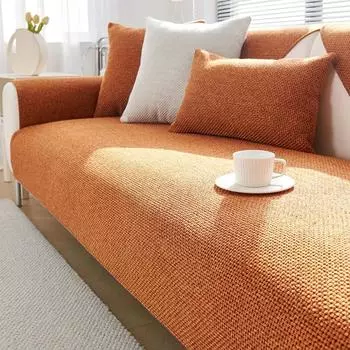 Новый чехол для дивана из синели, однотонный чехол для четырех сезонов, секционные чехлы для диванов, моющийся противоскользящий чехол, грубая ткань, подушка для дивана 70x70cm 1pcs