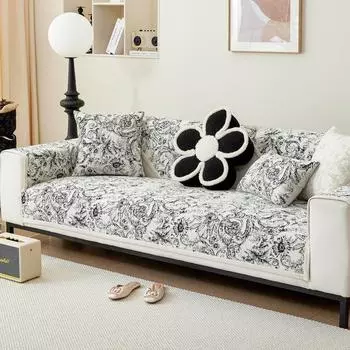 Новый чехол для дивана в стиле ретро из шенилла, универсальный жаккардовый чехол для дивана с противоскользящим покрытием, пылезащитный для домашнего использования 70x70cm 1pcs