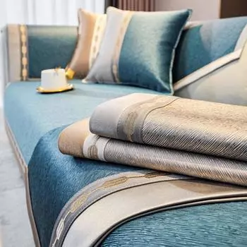 Новый чехол для диванной подушки с золотым краем, тканевая подушка для сиденья, бытовая, современная, простая, нескользящая, диванное полотенце, универсальное, на четыре сезона 70x70CM 1pc