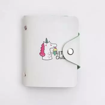Новый чехол для карт из ПУ кожи, функциональный, на 20 карт, визитница, для мужчин и женщин, для кредитных карт, паспорта, сумка, модный мультяшный арт-паттерн unicorn
