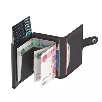 Новый чехол для карт из углеродного волокна, противоугонный держатель для карт, мужская и женская ультратонкая сумка для документов, металлическая большая вместительность, автоматическое всплывающее окно