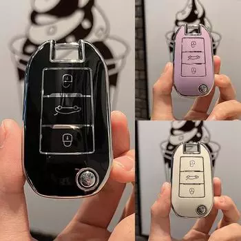Новый чехол для ключей из ТПУ для Citroen C4 C4L CACTUS C3 C6 C8 для Peugeot 2008 3008 4008 307 208 308 408 508 аксессуары Key Case белый