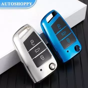 Новый чехол для ключей из ТПУ для VW Volkswagen Golf 7 MK7 Tiguan MK2 для Seat Ateca Leon FR Ibiza Skoda Octavia Kodiaq красный
