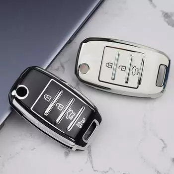 Новый чехол для ключей из ТПУ с 3 4 кнопками для KIA RIO 3 K2 Ceed Cerato K3 K5 Sorento Sportage Soul K4 Picanto Optima Forte Stinger, аксессуары 3button key case белый