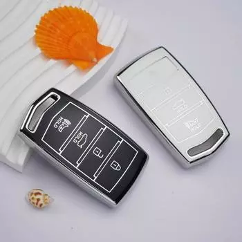 Новый чехол для ключей из ТПУ с 4 кнопками, брелок для HYUNDAI Genesis G70 G80 EQ900 G90, аксессуары для умных сумок с дистанционным ключом Key case белый