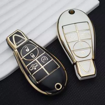 Новый чехол для ключей от автомобиля из ТПУ, чехол для Jeep Commander Grand, для Chrysler Fobik, для Dodge Ram, набор защитных держателей без ключа Key Case белый