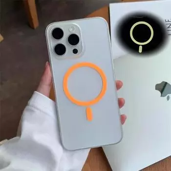 Новый чехол для мобильного телефона Apple 16 с эффектом ледяного тумана и магнитным покрытием, радующий глаз, iPhone15Pro, флуоресцентный, 14, защита от падения, 3 оболочки iPhone16PRO MAX оранжевый