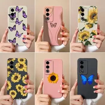 Новый чехол для OPPO A3X A3 Pro Realme 12 13 Plus C63 Pretty Sunflowers Защитная пленка для экрана Матовый жидкий силиконовый защитный чехол для OPPO Чехлы с противоскользящими свойствами Oppo A3x 5G (India)