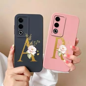 Новый чехол для OPPO K12X A3X Narzo 70 Pro Realme P1 12 13 Pro Plus популярный цветочный узор с буквами мягкий тонкий жидкий силиконовый чехол для защиты линз для OPPO Capas Oppo A3x 5G (India)