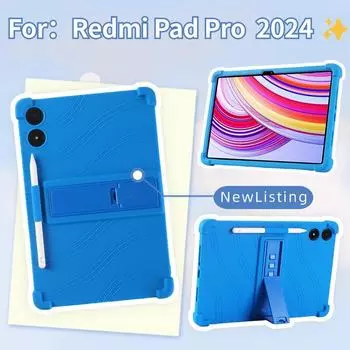 Новый чехол для планшета Xiaomi Redmi Pad Pro 12.1 2024 для Redmi Pad Pro 12.1 дюймов детский силиконовый чехол-подставка Redmi Pad Pro 12.1 зелёный