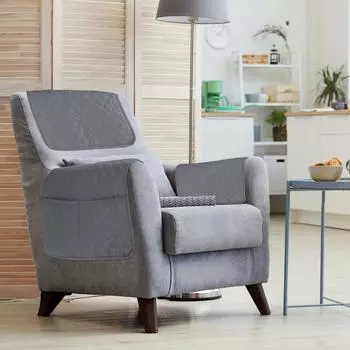 Новый чехол для подлокотника дивана, чехол для подголовника, 22,415 дюймов, полиэстер, чехол для подлокотника кресла-реклайнера с 2 большими карманами, водонепроницаемый диван темно-серого