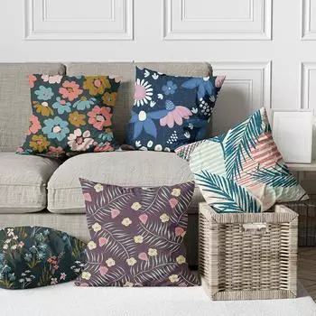 Новый чехол для подушки с цветочным принтом, наволочка для дома, гостиной, дивана, украшения спальни, наволочка 40X40CM