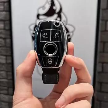 Новый чехол для смарт-ключа автомобиля TPU, аксессуары для Mercedes Benz ABCE GL S GLA GLK CLS Class AMG W204 W205 W212 W463 W176 фиолетовый