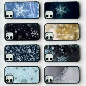 Новый чехол для телефона Christmas Snowflake, силиконовый чехол из ПК+ТПУ для iPhone 11 12 13 Pro Max 8 7 6 Plus X SE XR, твердые чехлы iphone 14