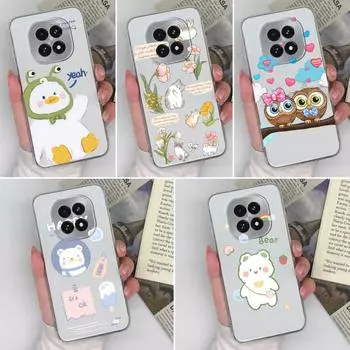 Новый чехол для телефона Oppo A3 A40 F27 A60 Realme 12 13 V60 C63 Reno12 F Note 60 Lovely Bear Cat Прозрачный TPU Мягкий силиконовый противоскользящий чехол для OPPO Realme C63 5G