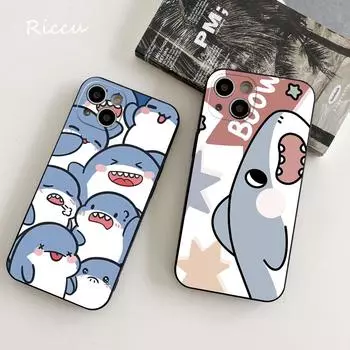Новый чехол для телефона «Ухмыляющаяся акула» 14 11 12 Pro 8 7 14 Plus 2020 X Pro 14 MAX 13 MINI XR XS Мягкие чехлы для телефонов iPhone 14 с мультяшной акулой iphone XR