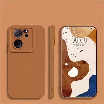 Новый чехол для Xiaomi 13T Pro Чехол для Xiaomi 13T Pro Funda Жидкий силиконовый защитный чехол для камеры Мягкий задний бампер для Xiaomi 13T Pro For Xiaomi 13T чёрный