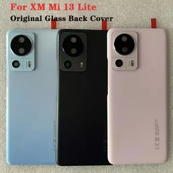 Новый чехол для XM Mi13 Lite, задняя крышка батарейного отсека, задний корпус для Mi 13 Lite, задняя стеклянная дверь, запасные части чёрный