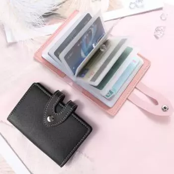 Новый чехол из искусственной кожи, 5 цветов, 26 бит, визитница, женский кошелек для кредитных карт