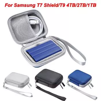 Новый чехол из ЭВА для Samsung T7 Shield/T9 4 ТБ/2 ТБ/1 ТБ SSD, портативный чехол для жесткого диска SSD, дорожная портативная сумка для хранения синий