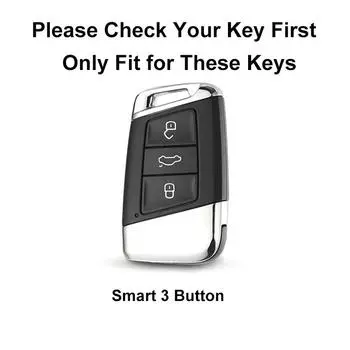 Новый чехол из ТПУ Smart с 3 кнопками для ключей от машины, чехол для VW Volkseagen Passat B8 Magotan для Skoda Superb A7 Kodiaq Seat Shell Fob чёрный