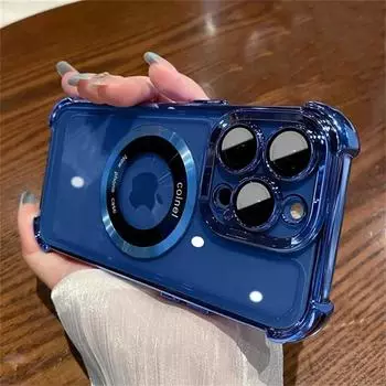 Новый чехол Magsafe для iPhone 15 Pro Max Plus с подушкой безопасности, противоударный магнитный прозрачный силиконовый чехол для iPhone 11 12 13 14 Pro Max iPhone 15 Pro Max чёрный