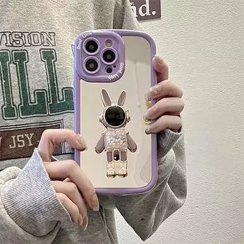 Новый чехол-подставка Candy Rabbit Anti-Fall для Apple iPhone 11/X/12/13/14 Pro Max — креативный зеркальный дизайн 13