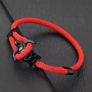 Новый Черепаший Хвост Мужской Браслет Слайд Регулируемая Ручная Веревка Пляж Океан Повседневные Аксессуары Пара Студент Подарок красный