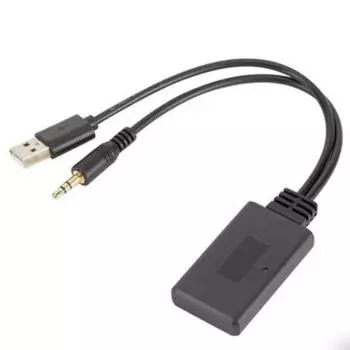 Новый черный ABS-пластик Автомобильный AUX Bluetooth 5.0 Аудиоприемник Адаптер USB+3.5мм AUX