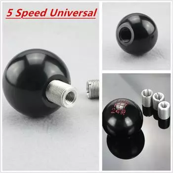 Новый черный алюминиевый 5-ступенчатый шаровой ручной рычаг переключения передач, головка рычага переключения передач с адаптером