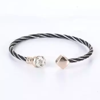Новый черный белый нержавеющая сталь скручивающийся регулируемый размер браслет для женщин браслеты с подвесками ювелирные изделия из нержавеющей стали ювелирные изделия