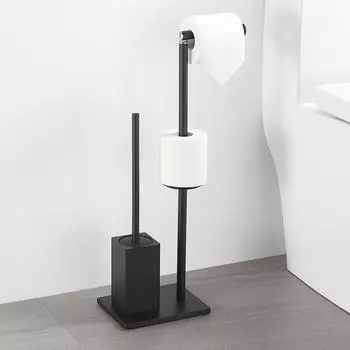 новый Черный держатель для туалетной бумаги из нержавеющей стали с туалетным ершиком Дезодорант для унитаза Напольный держатель для салфеток Съемный отдельно стоящий