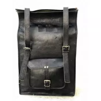 Новый черный кожаный винтажный рюкзак Рюкзак Школьная сумка Сумка-портфель