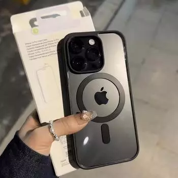 Новый черный прозрачный магнитный чехол Magsafe для iPhone 15 14 13 12 11 Pro Max Plus с беспроводной зарядкой, акриловый жесткий защитный чехол For iPhone 15 ProMax красный