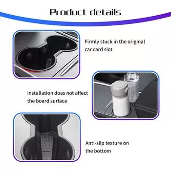 Новый Черный Вставка Подстаканника для Автомобиля Ремонт Подходит Для Tesla Model 3 Y 2017-2024 Аксессуары