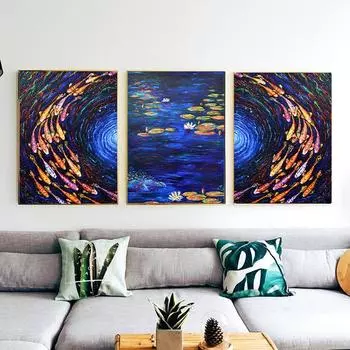 Новый Chiese Стиль Кои Холст Картина Настенная Художественная Школа Рыб постеры и принты Счастливые Рыбы для Гостиной Домашний Декор Куадрос 20x30cm (NO Frame) ализарин красный