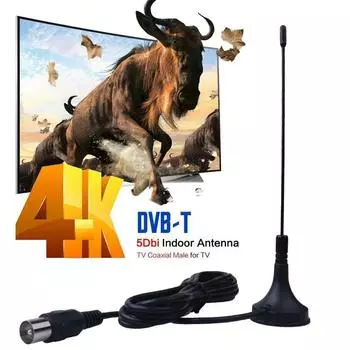 Новый цифровой приемник сигнала Freeview HDTV для помещений 5dBi DVB T Mini TV Антенна Усилитель антенны CMMB Телевизионные приемники чёрный