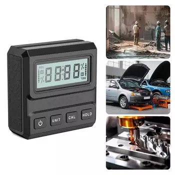 Новый цифровой угломер-инклинометр 4x90°, уровень, угломер, магнитный угломер, ЖК-дисплей с магнитным креплением чёрный