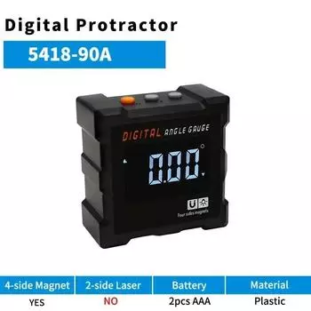 Новый цифровой угломер с четырьмя боковыми магнитами на 360 градусов, мини-электронный цифровой транспортир, цифровой уровень, угломер
