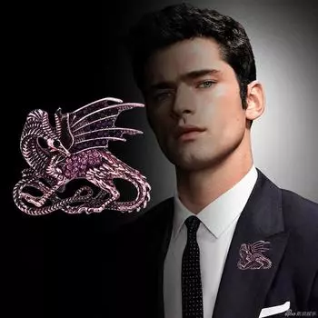 Новый цинковый сплав ретро хрустальный дракон брошь значок на лацкан броши динозавр животные броши подарки для мужчин аксессуары одежда