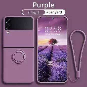 Новый цветной держатель кольца магнитный кронштейн чехол для Samsung Galaxy Z Flip 3 Flip4 Flip 5 5G Flip3 нескользящий чехол для Samsung Z Flip5 Z flip 5 чёрный