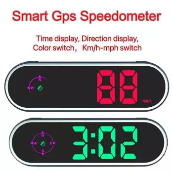 Новый цветной дисплей GPS цифровой спидометр часы HUD дисплей сигнализация превышения скорости переключатель км/ч миль/ч для всех автомобилей рождественский подарок чёрный