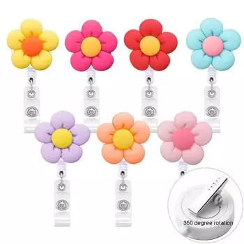 Новый цветок выдвижной нагрудный значок медсестры держатель для катушки зажим для значков студентов врачей рабочих удостоверений личности брелок аксессуары ювелирные изделия подарки оранжевый