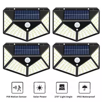 Новый датчик движения, солнечные светильники, уличные, водонепроницаемые, 4-сторонние, внешние, солнечные светильники, садовые светильники, солнечные лампы для двора, Уолл-стрит, L