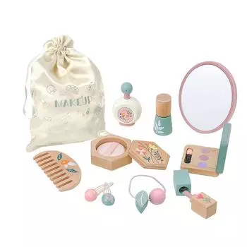 Новый деревянный набор для макияжа, игрушки для ролевых игр в домик-симулятор, с сумкой для хранения, подходит для девочек на День защиты детей, день рождения, Рождество, Хэллоуин! Makeup Set