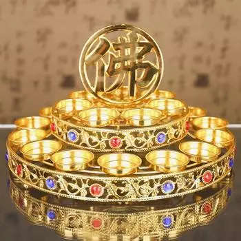 Новый держатель лампы для масляной лампы Beidou, длинный и яркий держатель для лампы, бездымный подсвечник, семизвездный лотос, 108 ламп для домашнего хозяйства, буддийские лампы 33*5cm/stk