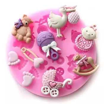 Новый детский душ силиконовая форма для помадки торта шоколадная выпечка сахарный декор