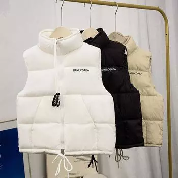 Новый детский пуховый хлопковый жилет, осенне-зимний детский жилет, утепленный детский жилет среднего и большого размера 110cm хаки